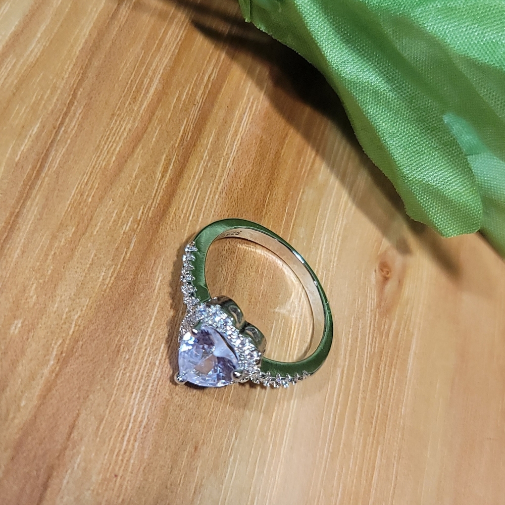 925 Sterling Silver Proposal Ring for Women,Heart,CertifiedTibetan,Engagement - Picture 5 of 8